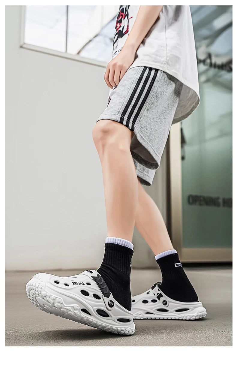 SENMA Summer Men's Thick Bottom Sandals Casual Non-Slip Beach Shoes Comfortable High Elastic EVA Material Men Shoes for Driving