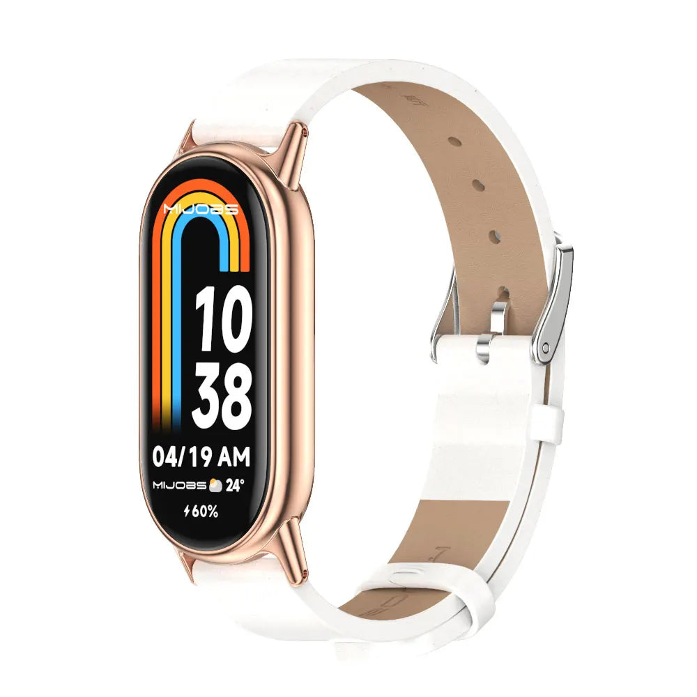 Strap for Xiaomi Mi Band 10 9 8 Bracelet Fashion Leather Replacement Wristband Miband 8 NFC Correa Mi Smart Band 8 9 Wrist Strap