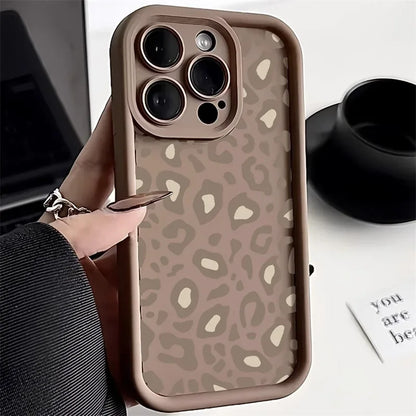 Leopard Print Phone Case For iPhone 13 Case iPhone 11 12 15 14 Pro Max X XR XS MAX 7 8 Plus SE Shockproof Silicone Soft Cover
