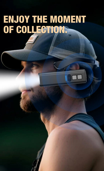 2025 Ear Clip Headlamp– Bright LED Headlight, Rechargeable Waterproof Head Flashlight for Fishing Hiking Running Cycling Outdoor