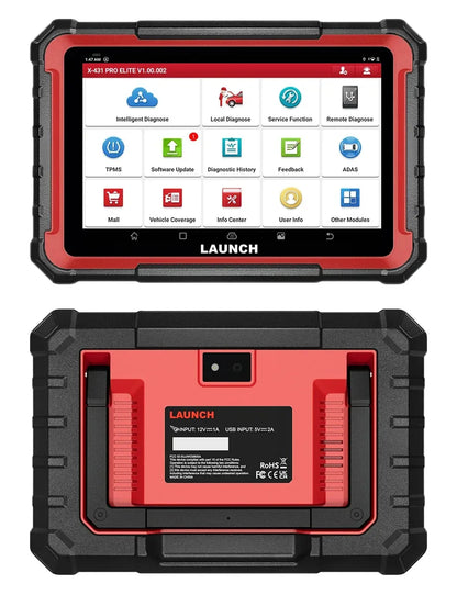 LAUNCH X431 PRO ELITE 8 inch Car Diagnostic Tools Auto OBD OBD2 Scanner All System CAN FD/DOIP Active Test 31 Reset ECU Coding