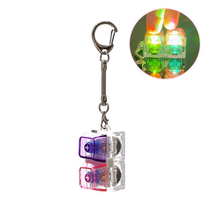 LED 9 Keys Keycap Keychains for Women Men Luminous Stress Relief Finger Pendants Fidget Keyboard Backpack Key Button Keyrings