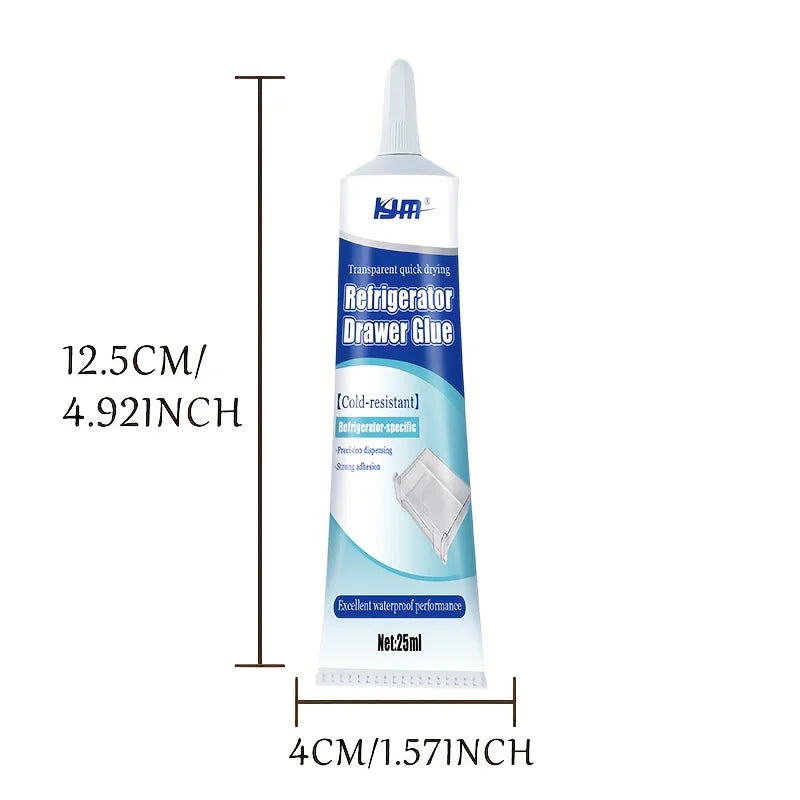 25ML Low Temp Cold Resistant Refrigerator Repair Glue Waterproof Strong Adhesive Quick Dry Fridge Drawer Door Seal Plastic Glass