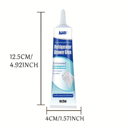 25ML Low Temp Cold Resistant Refrigerator Repair Glue Waterproof Strong Adhesive Quick Dry Fridge Drawer Door Seal Plastic Glass