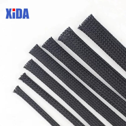 PET Black Cable Sleeve 6/8/10/14/20/30mm Insulated Braided Sleeving Data Line Protection Wire Cable Flame-Retardant Nylon Tube