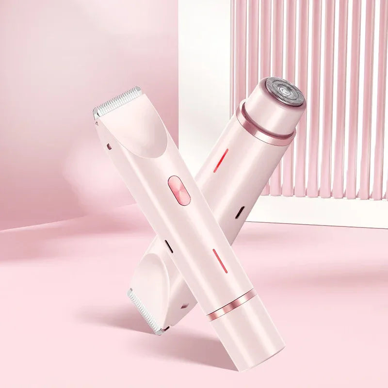 Electric Razors for Women 2in1 Bikini Trimmer Facial Mustache Shavers for Ladies Body Underarms Legs Portable Painless Epilator