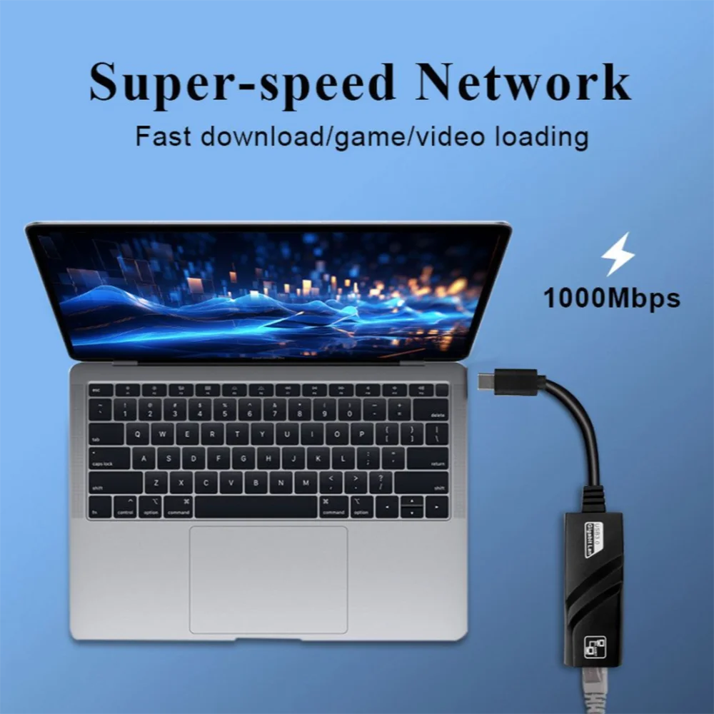 1000Mbps USB3.0 To Rj45 Network Adapter RTL8153 Lan Ethernet Adapter 100/1000Mbps Network Card For Macbook Laptop Win10/11