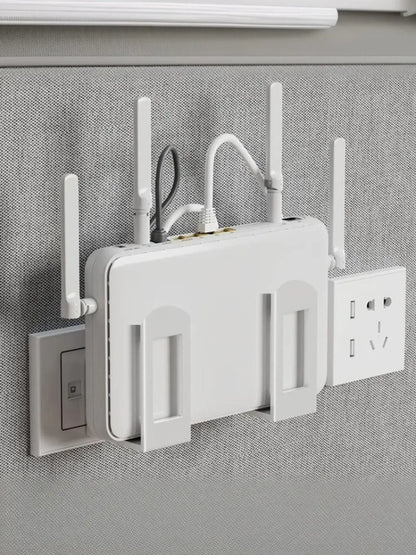 Wall-Mounted Router Set-Top Box Organizer with Adjustable Bracket, Multi-Purpose Cable Management Shelf for WiFi Devices Storage