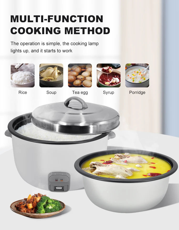 10L Large 60-Cup Commercial Automatic Non-Stick Electric Drum Rice Cooker For Hotels Restaurants Kitchen