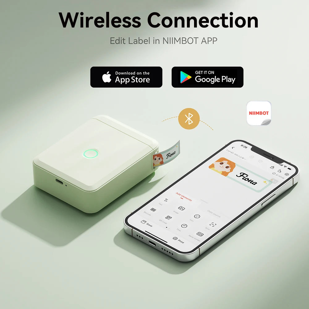Niimbot D11 D110 D101 H1S Mini Thermal Printer Pocket Label Maker USB Bluetooth Label Stick Printer Inkless DIY Name Price Tag