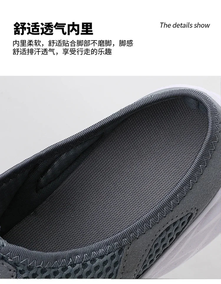 YRZL Hot Sale Men Half Slipper High Quality New Design Mesh Shoes Breathable Outdoor Sandals Comfortable Couples Walking Shoes