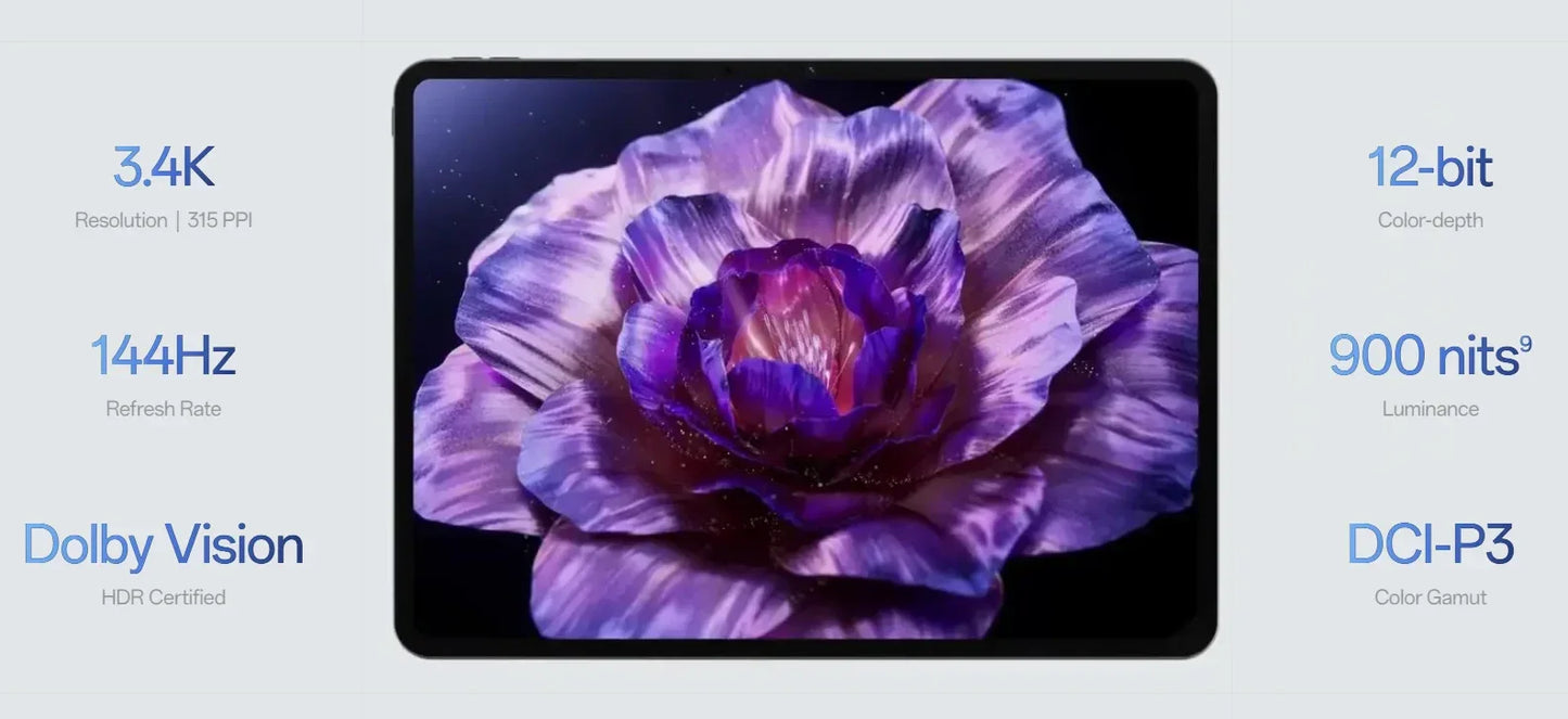 Global Version OnePlus Pad 3 Snapdragon 8 Elite 13.2inches 144Hz Screen 12140mAh Battery 13MP Rear Camera 8 Speakers 80W Charge