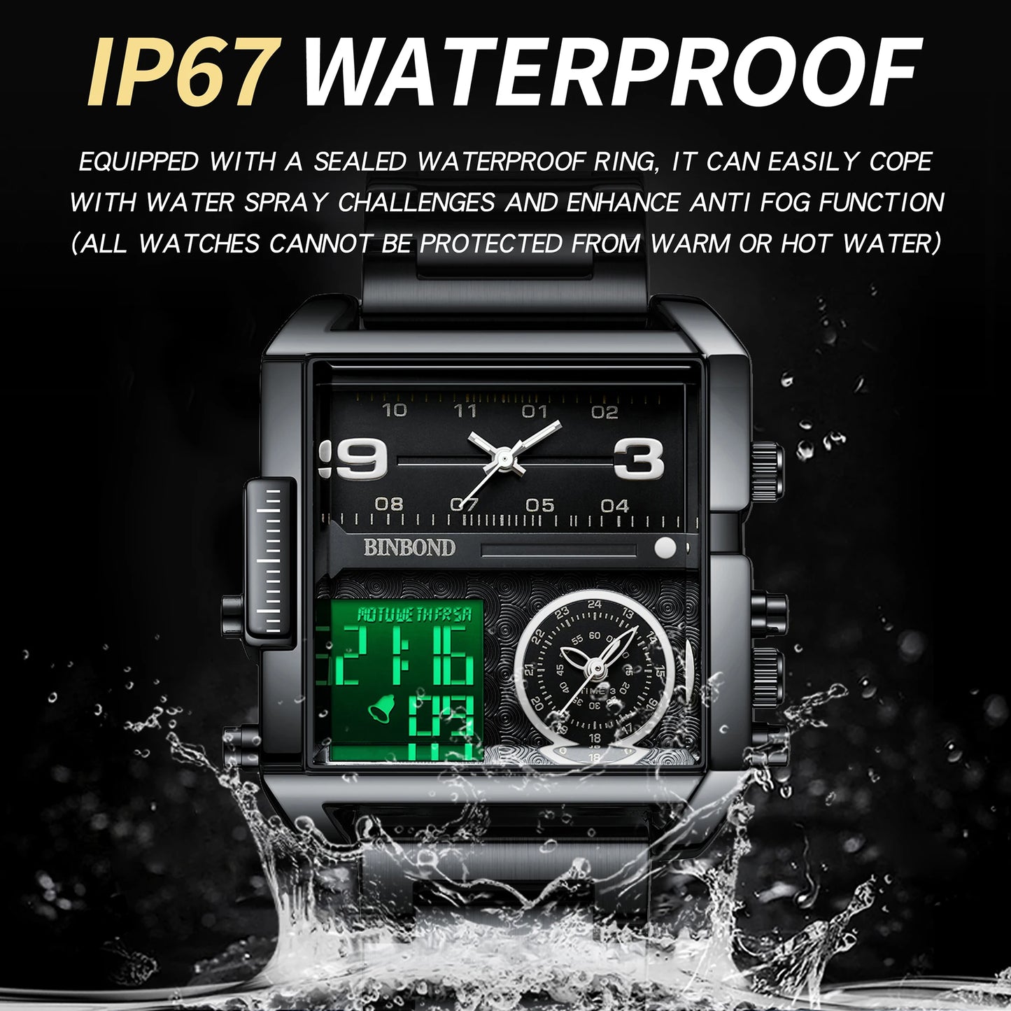 BINBOND Luxury quartz watches for men luminous waterproof multi-functional men's watch sport fashion casual reloj wristwatch TOP