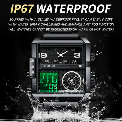 BINBOND Luxury quartz watches for men luminous waterproof multi-functional men's watch sport fashion casual reloj wristwatch TOP