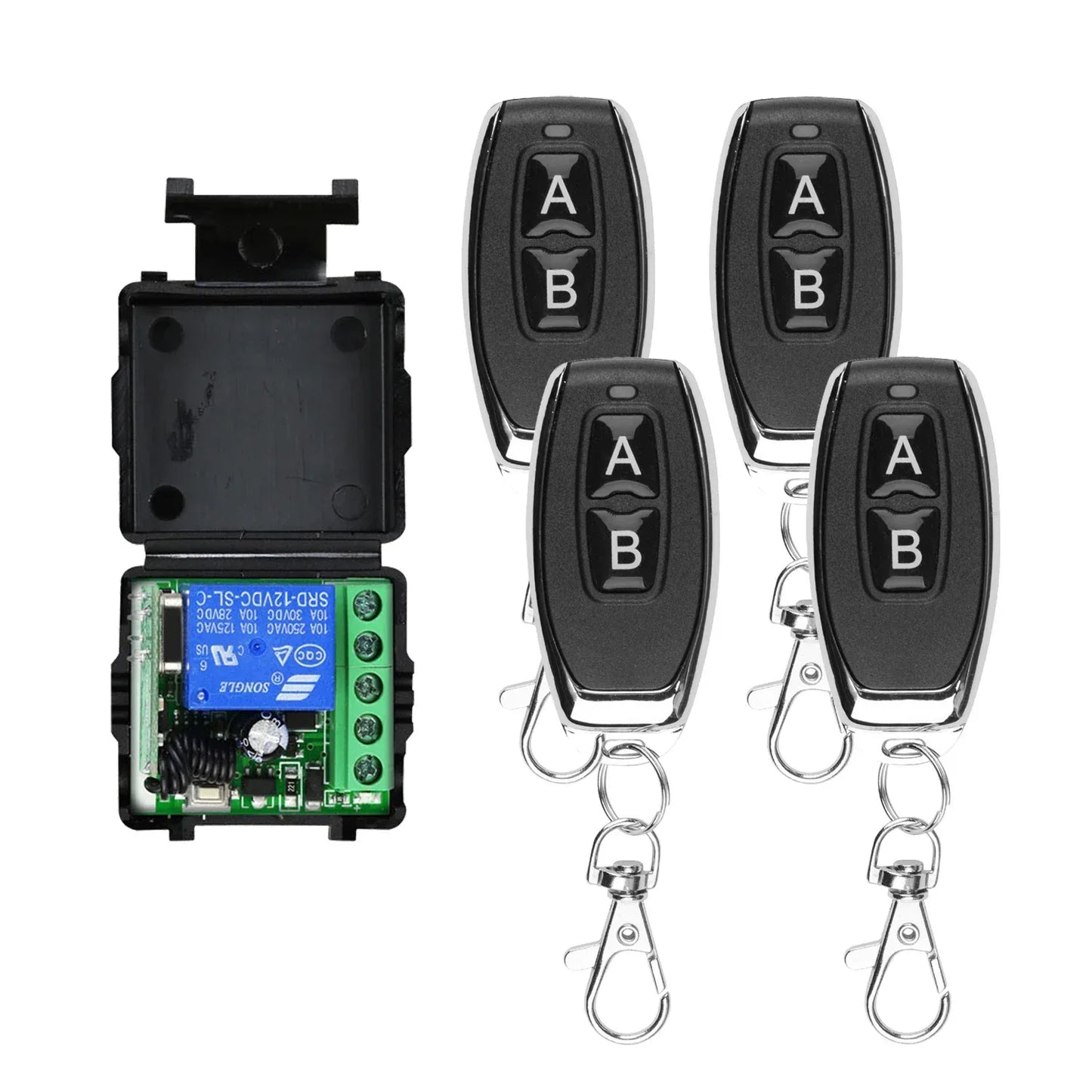 433MHz Wireless DC 12V Remote Control Switch 1CH RF 10A Relay Receiver and 2CH Transmitter For Door Electromagnetic Lock DIY