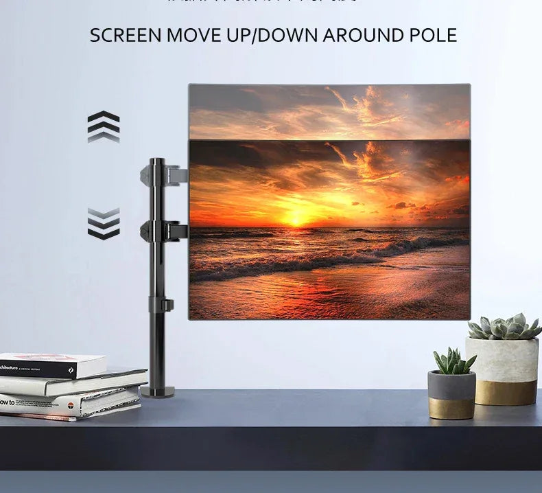M051 clamp grommet base Full Motion 360 rotate single computer 10"-27" Monitor Holder long arm Monitor Mount Arm 9.9kgs PC stand