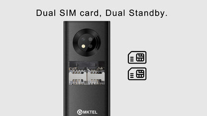 MKTEL Feature Phone Senior Mobile Phone Dual SIM Dual Standby 1.77" Display GSM MP3 MP4 FM Radio Strong Torch Loud Speaker