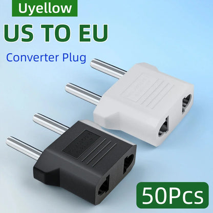Uyellow US To EU Plug Adapter EU Euro KR Plug Adapter Travel KR Adapter Electric EU KR Plug Converter Power Socket Europe