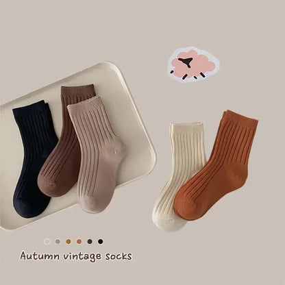 5 Pairs Autumn Fashion Boys Sock for Kids Cute Baby Girl Happy Funny Boat Long Socks White Spring Children's Clothes