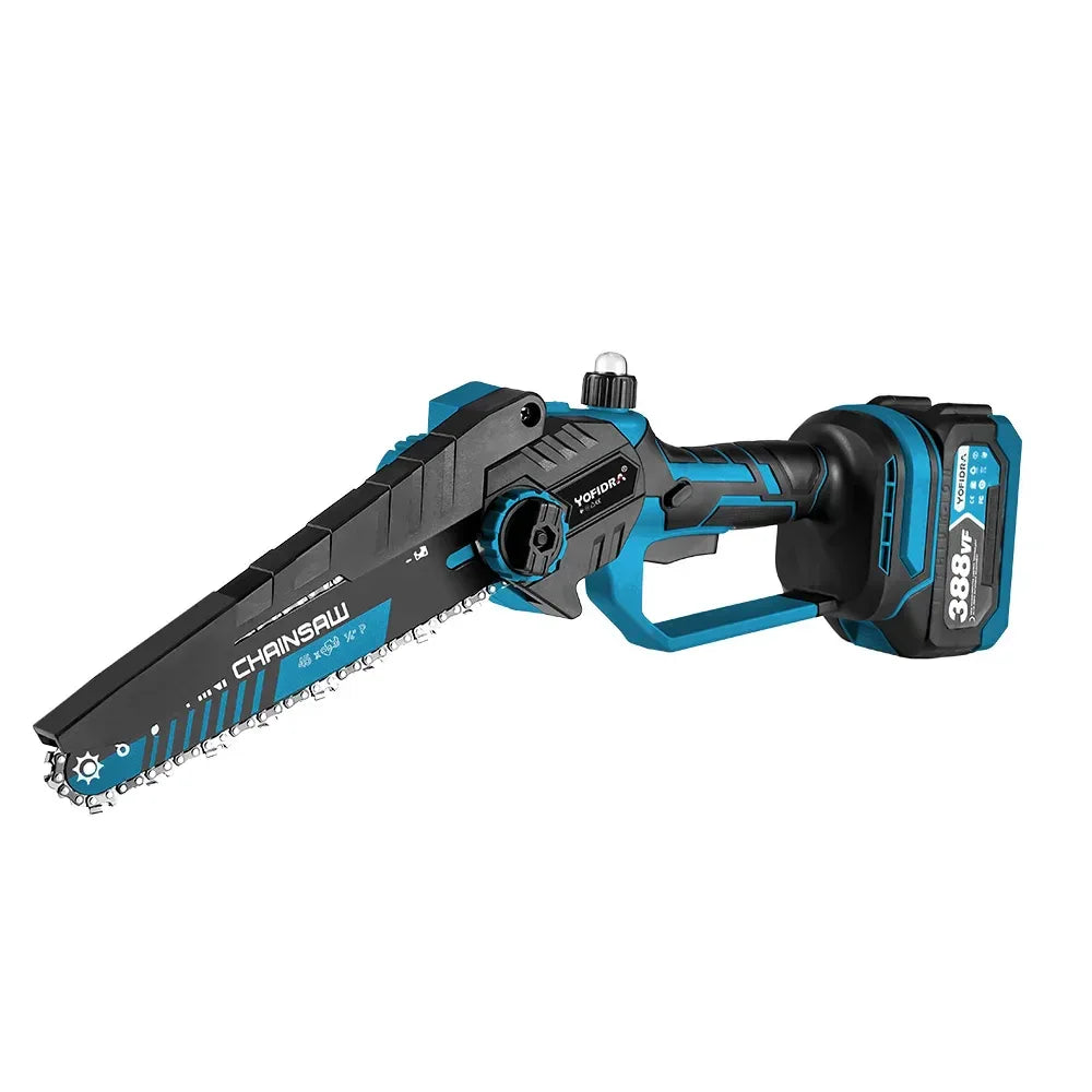 YOFIDRA 3500W 8 Inch Brushless Electric Chainsaw Cordless Electric Cutting Pruning Chain Saw Garden Tool For Makita Battery Pin