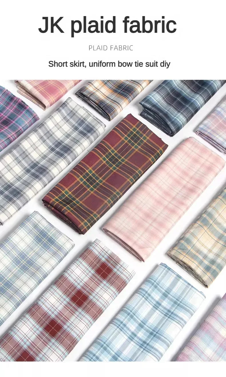 Plaid Fabric By The Meter for Japanese Jk Uniform Skirts Clothing Hair Band Clothes Pillowcases DIY Sewing Textile Anti Wrinkle