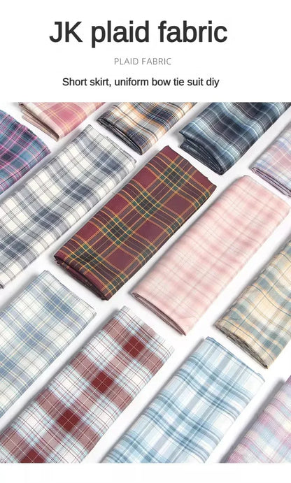 Plaid Fabric By The Meter for Japanese Jk Uniform Skirts Clothing Hair Band Clothes Pillowcases DIY Sewing Textile Anti Wrinkle