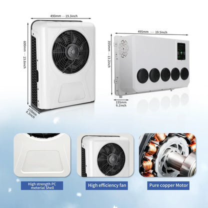 Treeligo Cooling Electric Car Split Air Conditioner 12V Parking Air Conditioning 24V For RV Truck Tractor Camper Van Motorhome