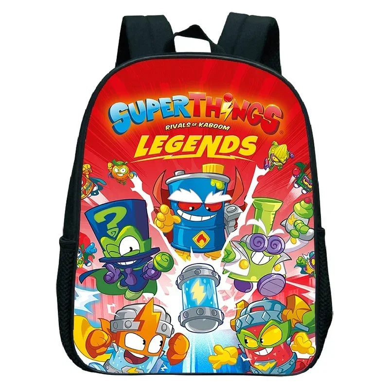 SuperThings Backpack Toddler Cartoon Schoolbag Boys Girls Kindergarten Bag Waterproof Kids Bookbag 12 Inch