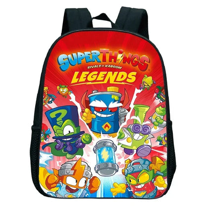 SuperThings Backpack Toddler Cartoon Schoolbag Boys Girls Kindergarten Bag Waterproof Kids Bookbag 12 Inch