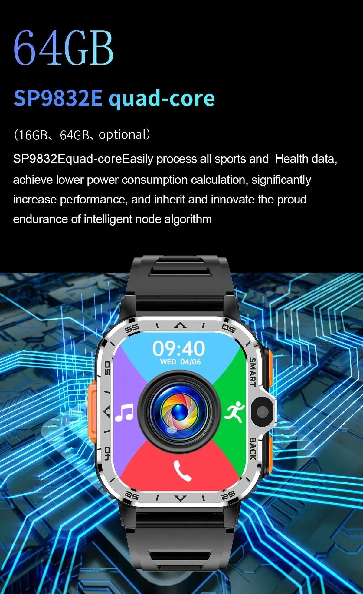2024 New SIM Smart Watch 2.03inch 4G Network GPS Wifi NFC Dual Camera 64G ROM Storage Google Play Small mobile phone Smartwatch