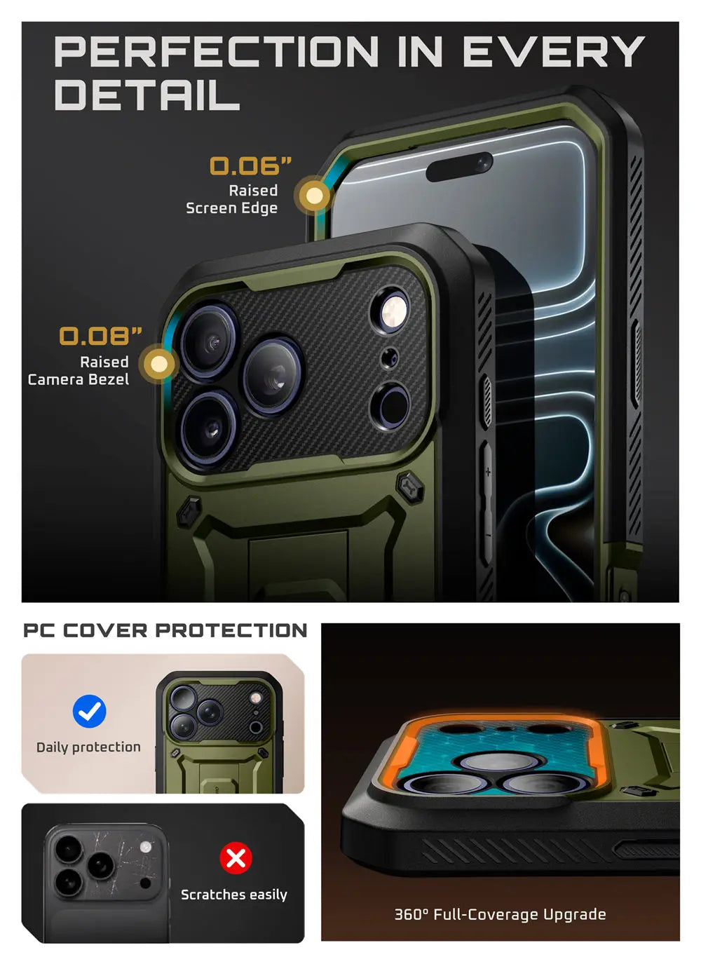 SUPCASE For iPhone 17 Pro Max Case 6.9" (2025) UB Pro Full-Body Heavy Duty Rugged Phone Case with Built-in Screen Protector
