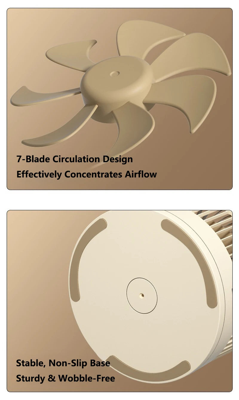 Lenovo USB Foldable Portable Fan 8inch 4 Speeds Timing Battery Operated Mini Floor Fan for Bedroom Indoor or Outdoor Table Fan