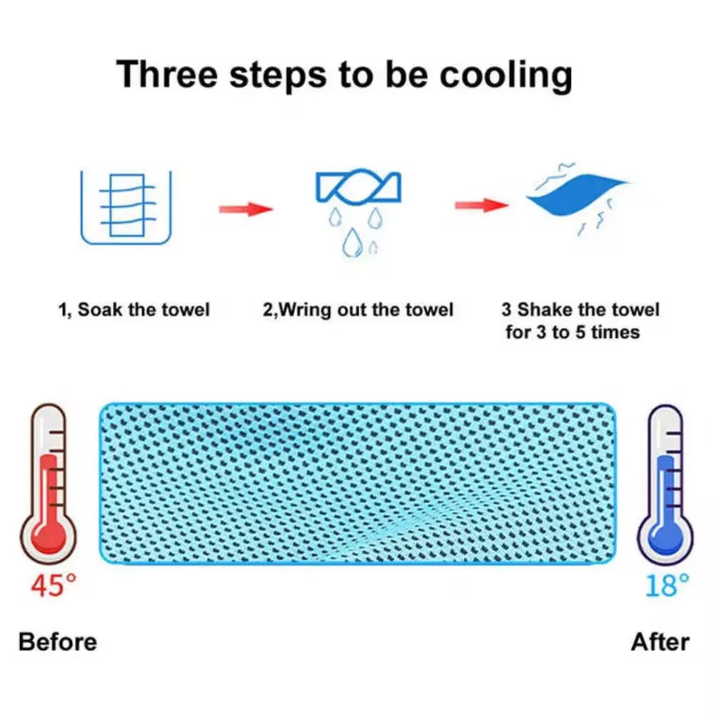 Summer Ice Silk Cold Sensation Sports Towel Outdoor Fitness Cool Towel Quick-drying Sweat-absorbing And Cooling Silicone Sleeve