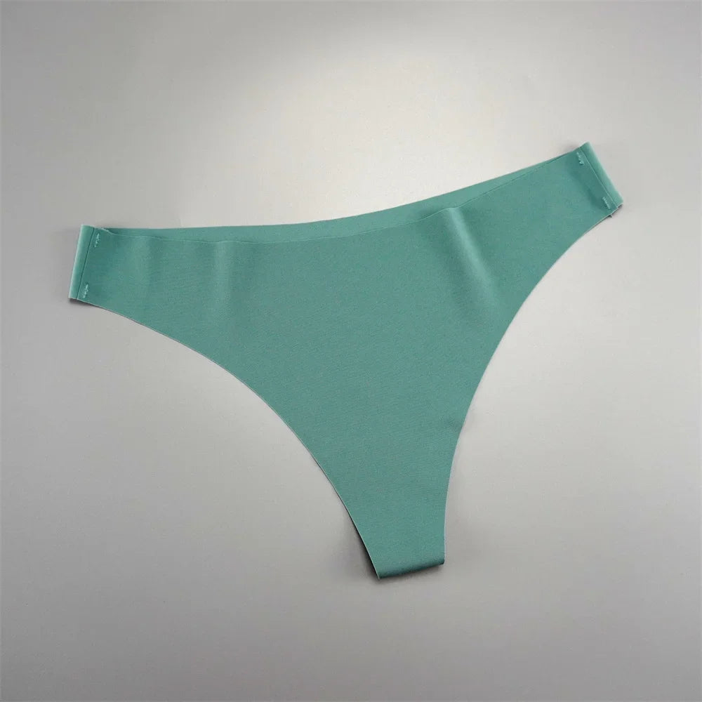 7 PCS/Set Fast Send Seamless Thong Women G String Sexy Ice Silk Panty Female Underwear Fitness Panties Plus Size