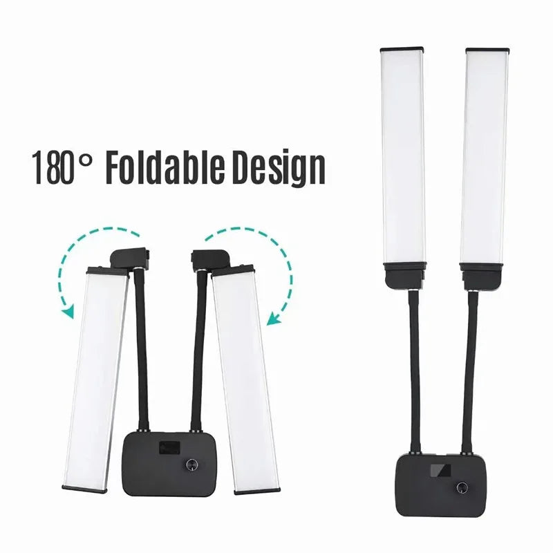 45W LED Video Light Double Arms Fill LED Light Selfie Light Long Strips LED Light for Photo Studio Live Broadcast Tiktok Stream