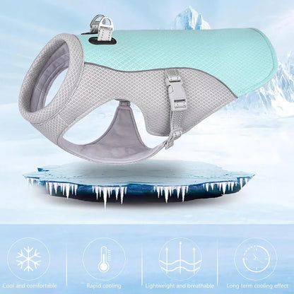 Dog Cooling Vest Harness, Lightweight Breathable Small Puppy Cooler Jacket with Adjustable Buckle for Outdoor Beach, Hiking, Tr