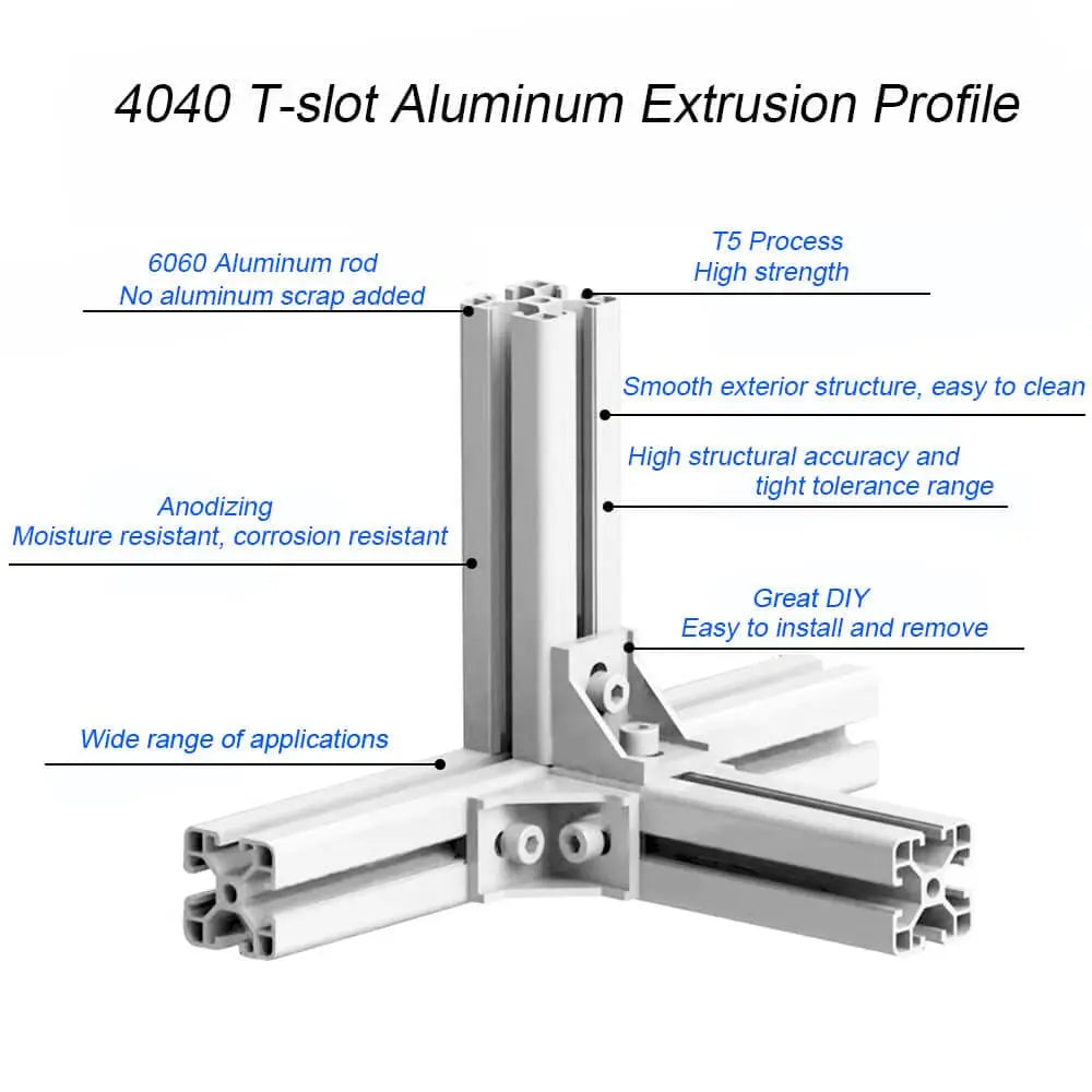 1PC BLACK 4040 4040 T Slot European Standard Anodized Aluminum Profile Extrusion 100-1000mm Linear Rail for CNC 3D Printer
