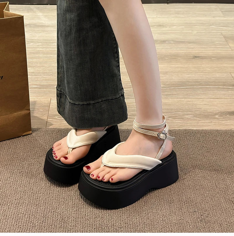 Summer Women Platform Wedges Heel Sandals Fashion Clip Toe Ladies Elegant Party Dress Gladiator Sandalias