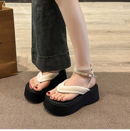 Summer Women Platform Wedges Heel Sandals Fashion Clip Toe Ladies Elegant Party Dress Gladiator Sandalias