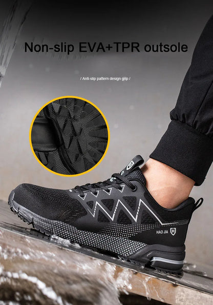 Oulylan Puncture Proof Work Safety Boots Man Breathable Work Shoes Male Men's Fashion Safety Shoes  Steel Toe Sneakers