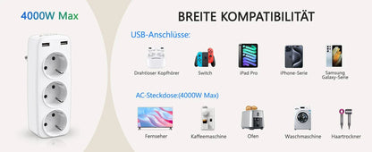 LENCENT USB Sockets dice Without Cable socket EU Socket Adapter Multiple socket EU Outlet Extender