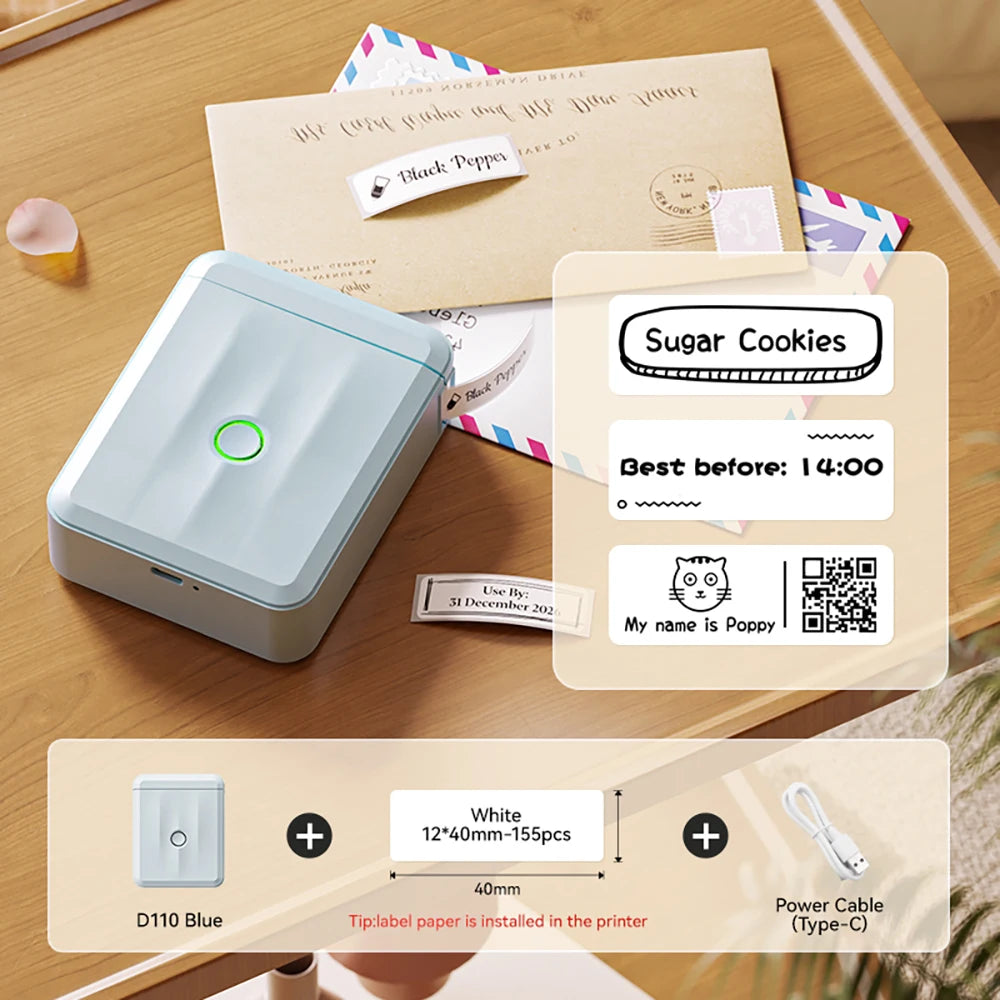 Niimbot D11 D110 D101 H1S Mini Thermal Printer Pocket Label Maker USB Bluetooth Label Stick Printer Inkless DIY Name Price Tag