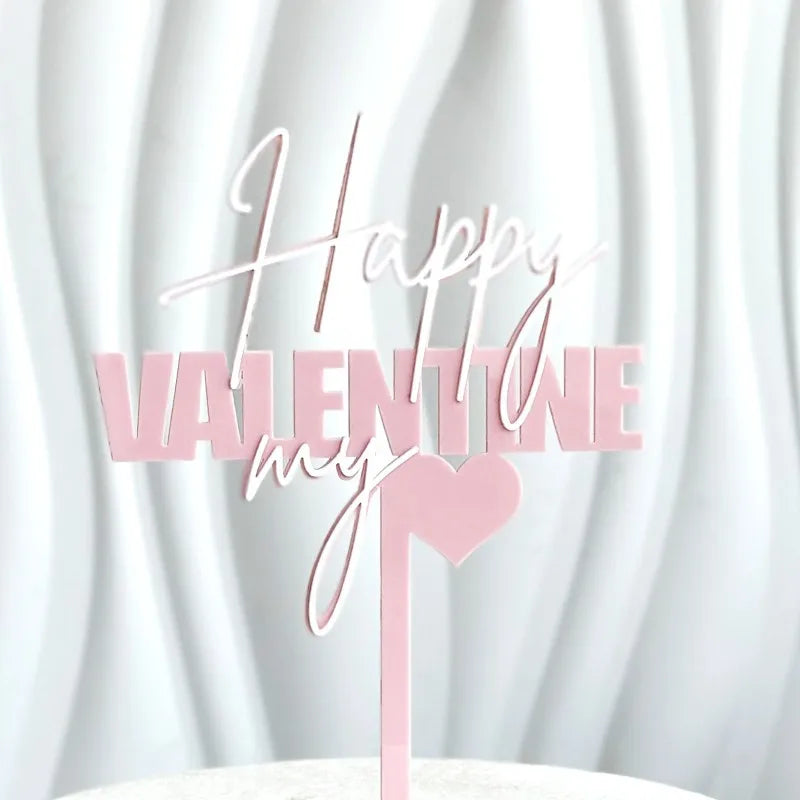 INS 14 Style Happy Valentine's Day Acrylic Cake Toppers Red Love Valentine's Day Cake Topper for  Valentine's Day Party Gifts