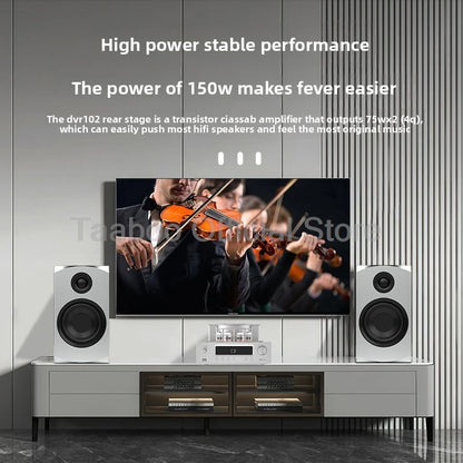Home Theater Set 5.0 Bluetooth Amplifier 75Wx2 Tube Amp with Aluminum Case 6.5inch Speakers 120W Loudspeakers For Home Studio DJ