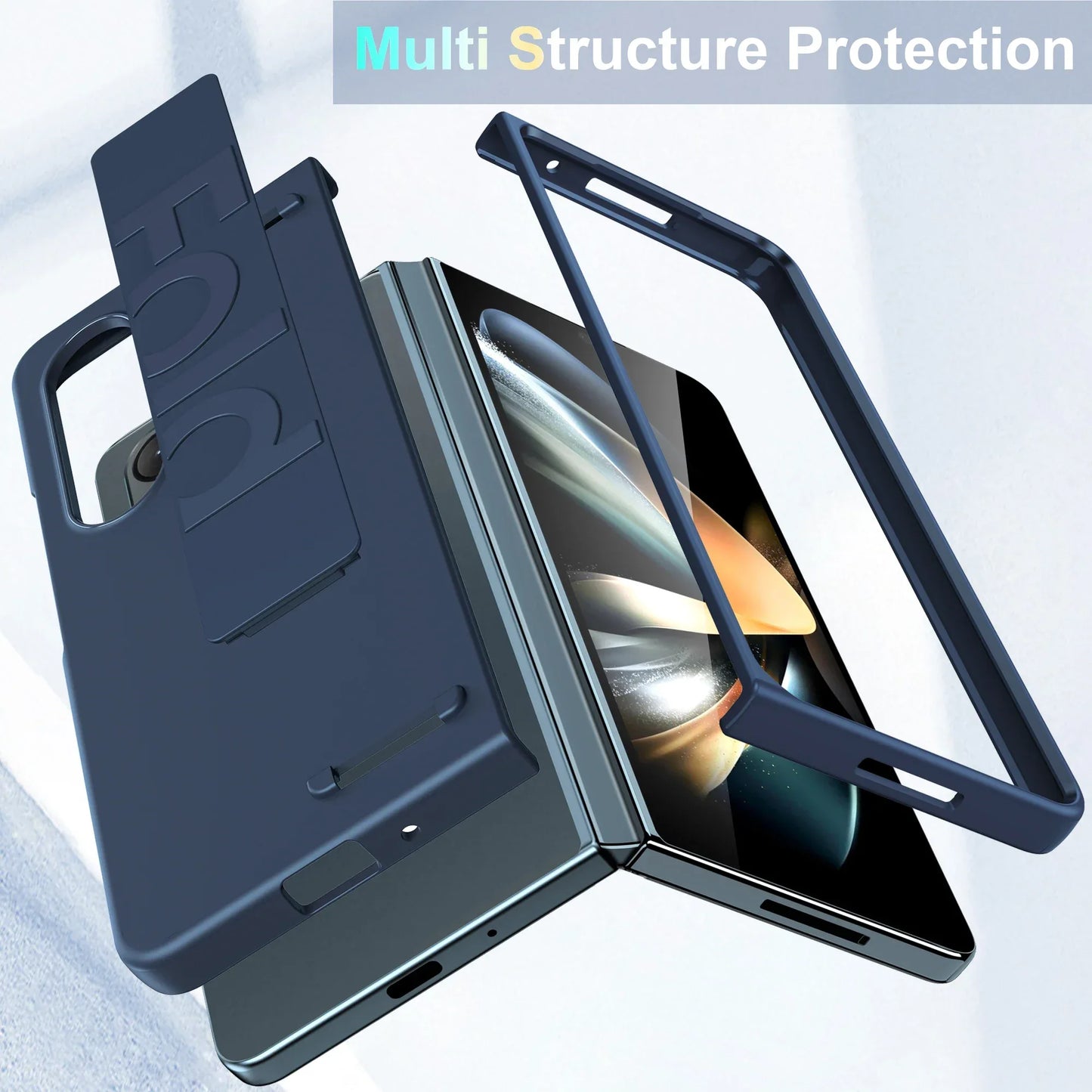 Ultra-thin Matte Silicone Wrist Strap Case For Samsung Galaxy Fold 7 6 5 4 3 Transparent Folding Shockproof Hard Back Cover