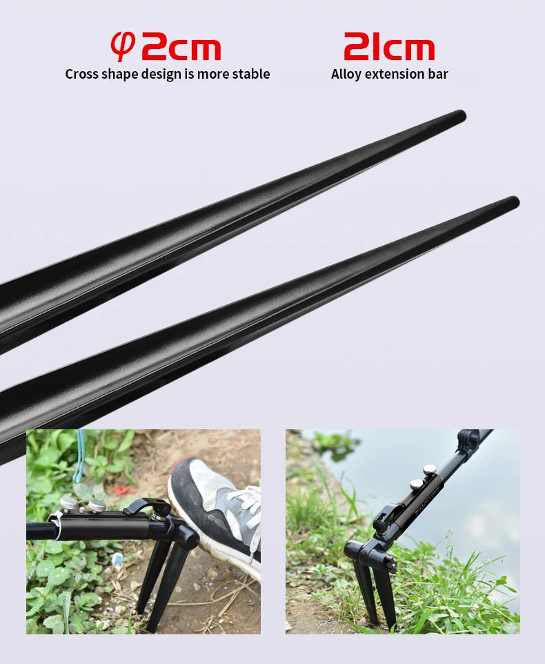 Shawto 2.1M Stainless Steel Thickened Telescopic Fishing Rod Holder 7 Section Bracket Rack Pole Stand Fishing Tools