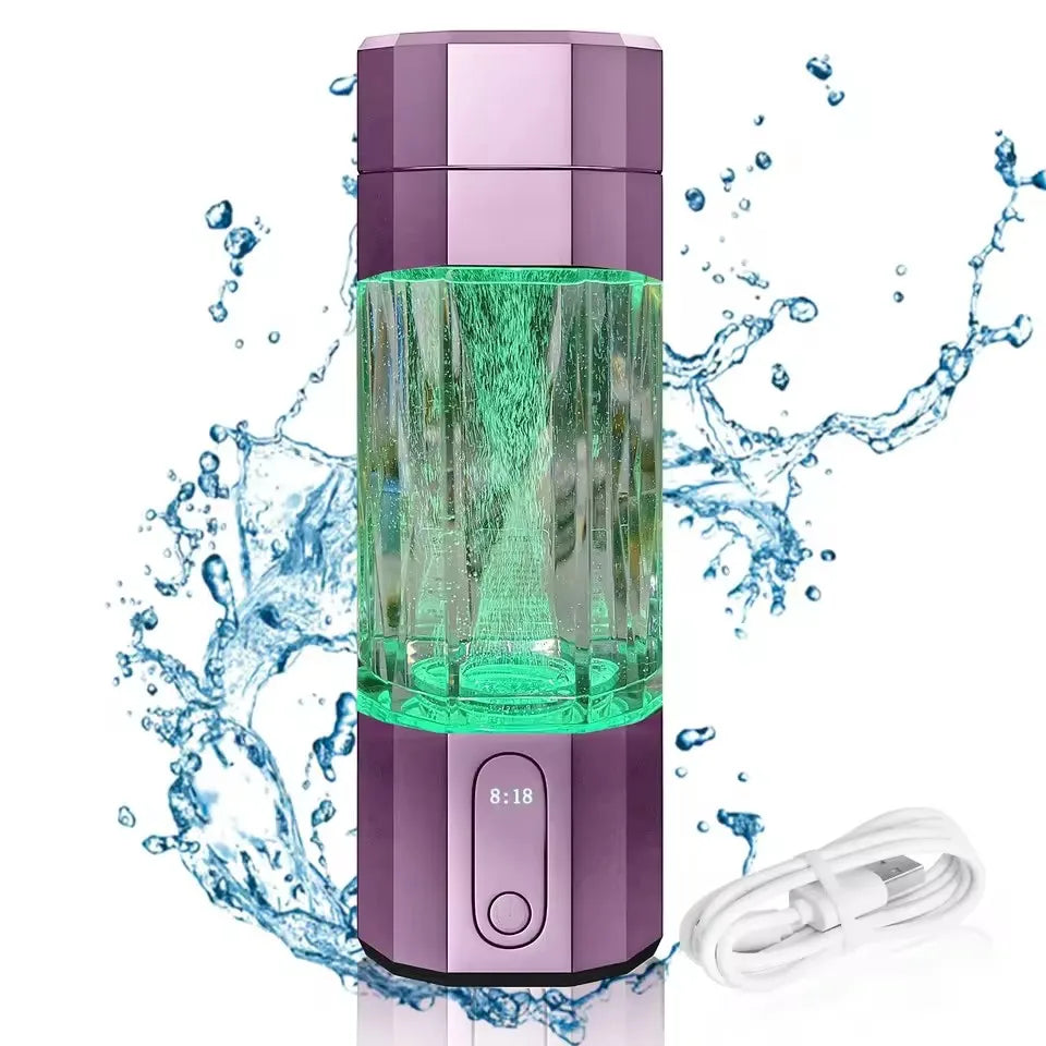 2026 New Upgrade 10000PPB Hydrogen Water Bottle Seven Colorful Light Hydrogen Water Generator with Pressure Relief Valve