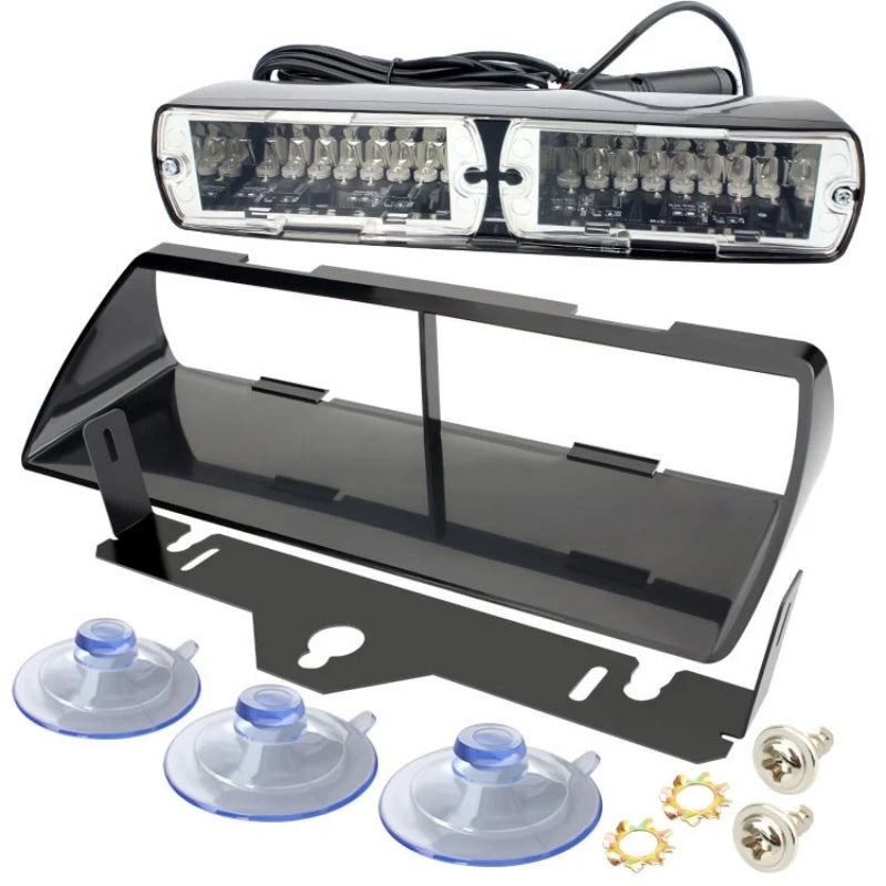 16W Car Windshield LED Strobe Light 12V Waterproof Police Lights Warning Light Flash Dash Emergency Signal Lamps
