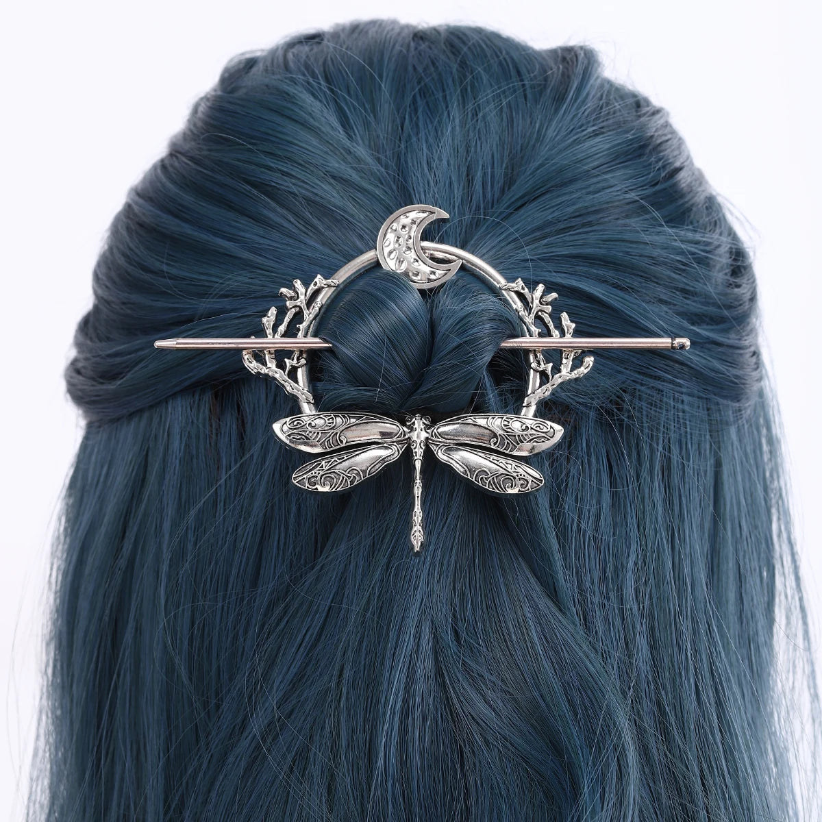 Viking Retro Dragonfly Moon Hairpin Branch Hairpin Women's Fashion Trend Versatile Hair Accessories Scandinavian Norwegian Style Accessories Party Accessories Valentine's Day Mother's Day Holiday Gift