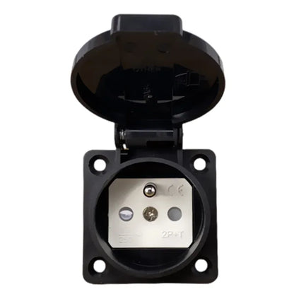 Black Blue Waterproof Franch Germany Industry Safety Outlet 16A 250V CE Cover Waterproof Dustproof Power Connector AC Socket
